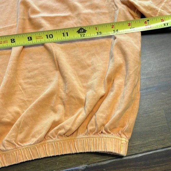 Aritzia Wilfred Free Mustard Yellow T-Shirt Tee Cinched Cropped Cotton XS - Picture 4 of 6